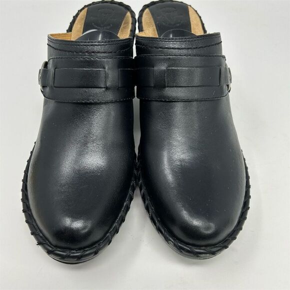 Frye Women's Black Leather Clog Mules Size 9.5 Block Heel Slip-On Western - Picture 6 of 16